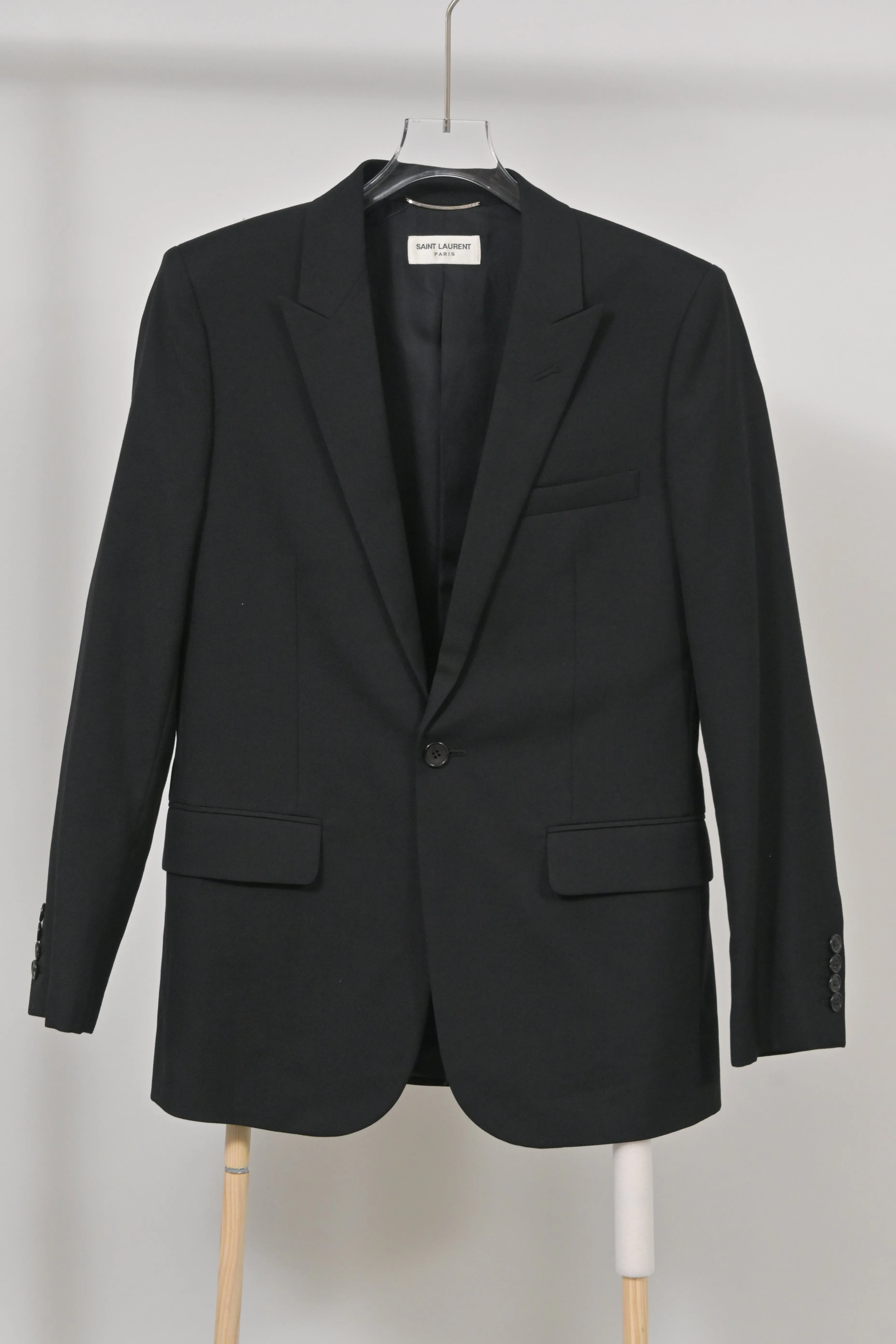 Saint Laurent Slim Fit Blazer in Black Wool