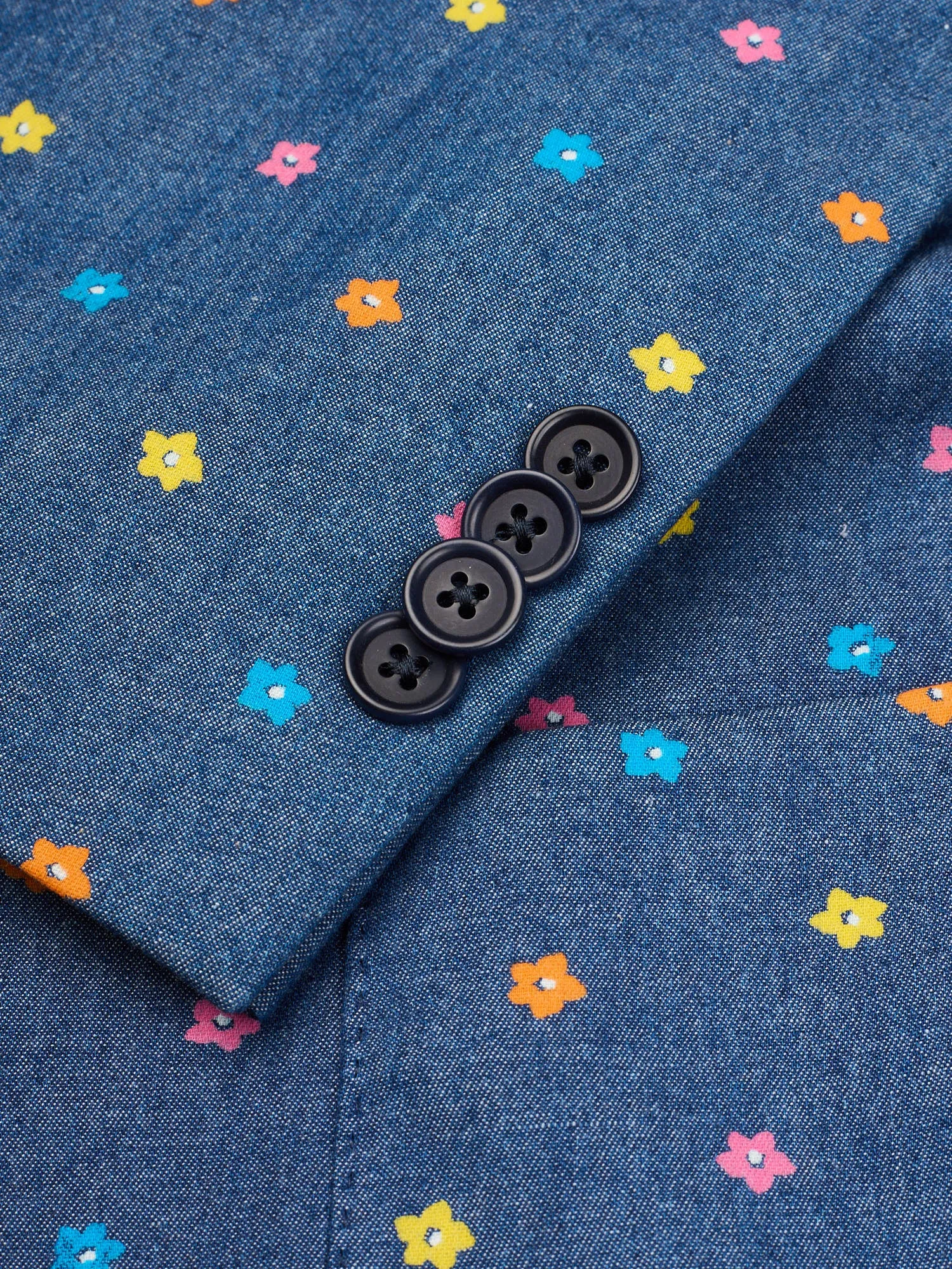 SARTORIA PARTENOPEA Blue Floral Denim Jacket Blazer EU 50 NEW US 40 Current Model