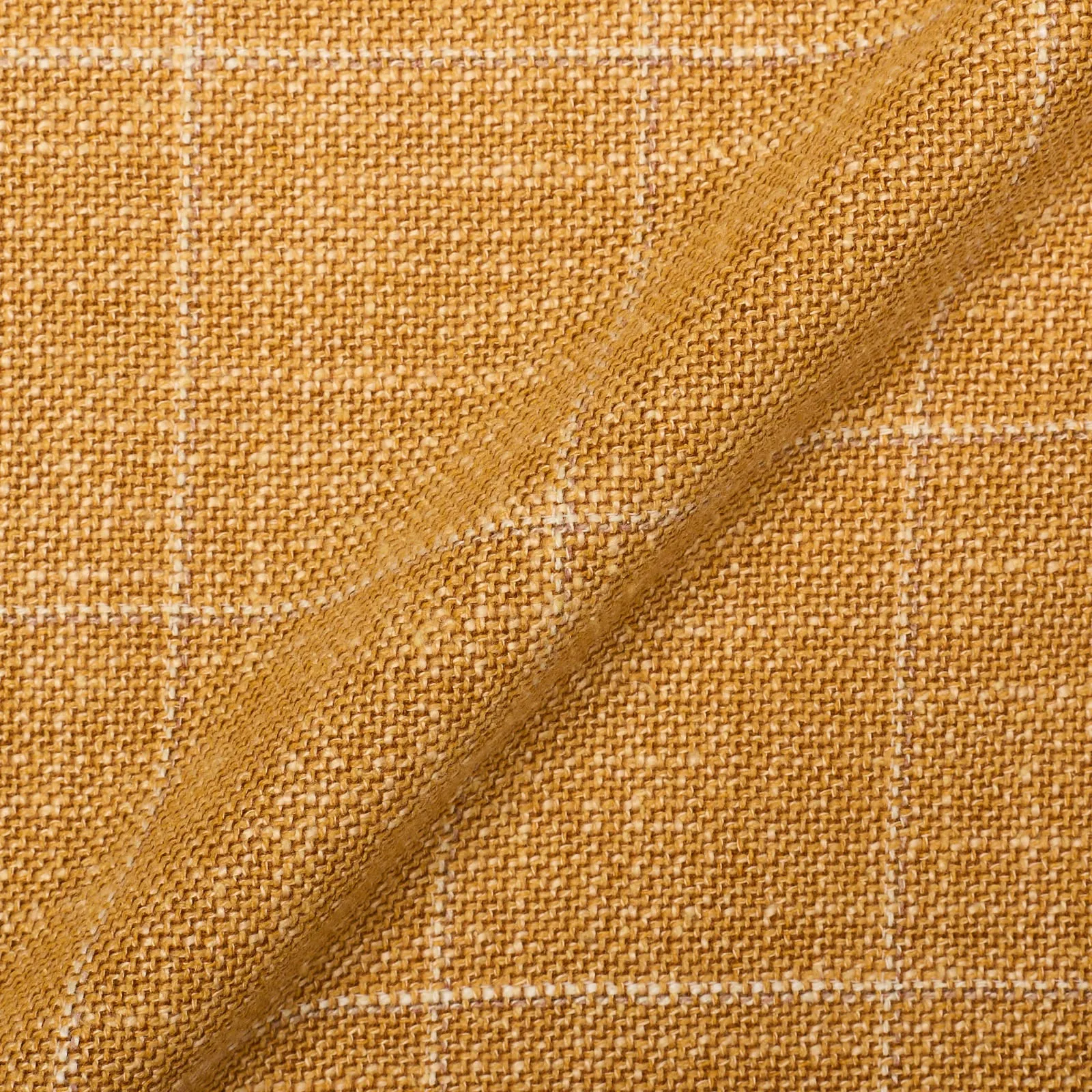 SARTORIA PARTENOPEA Mustard Windowpane Wool-Silk Jacket Blazer EU 50 NEW US 40 Current Model