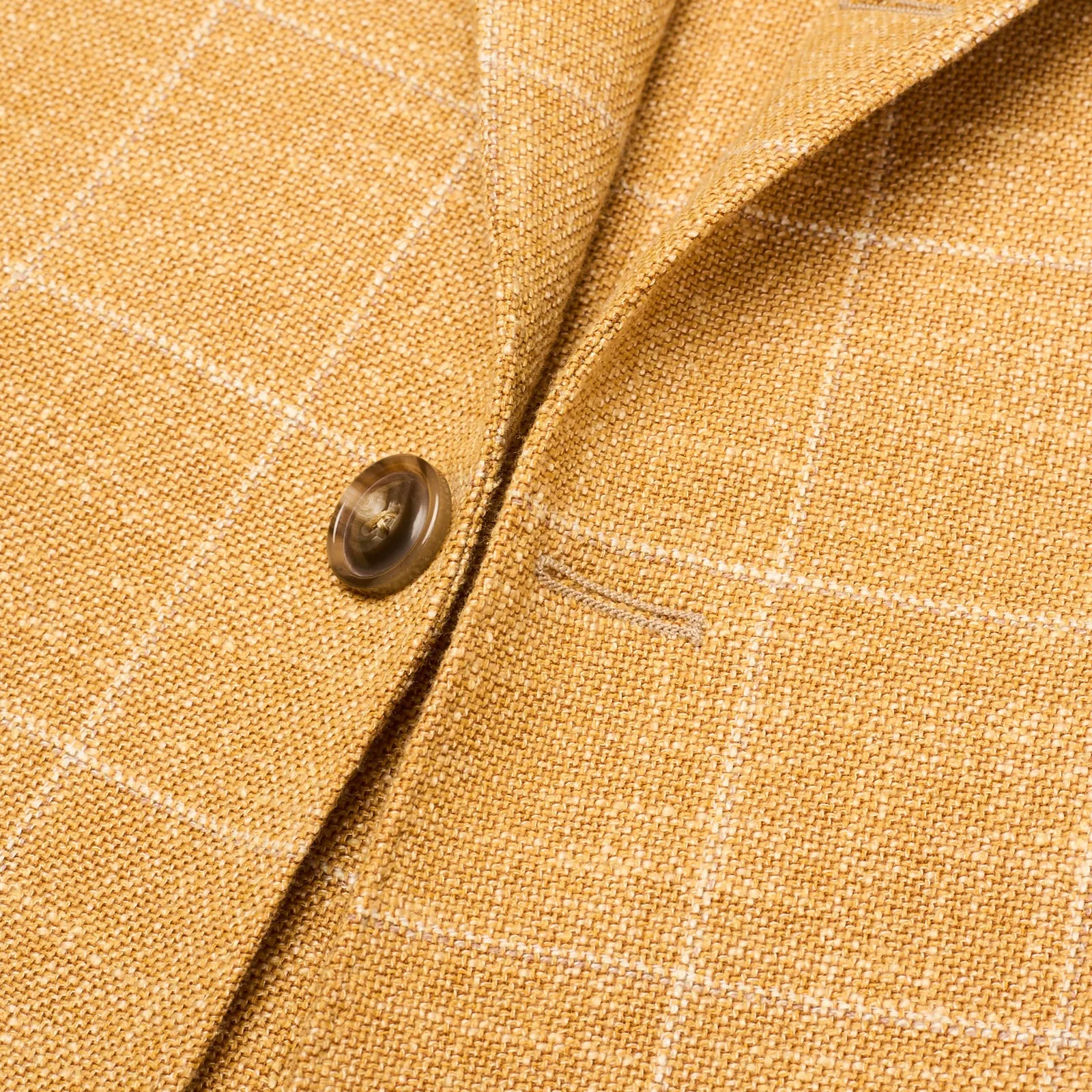 SARTORIA PARTENOPEA Mustard Windowpane Wool-Silk Jacket Blazer EU 50 NEW US 40 Current Model