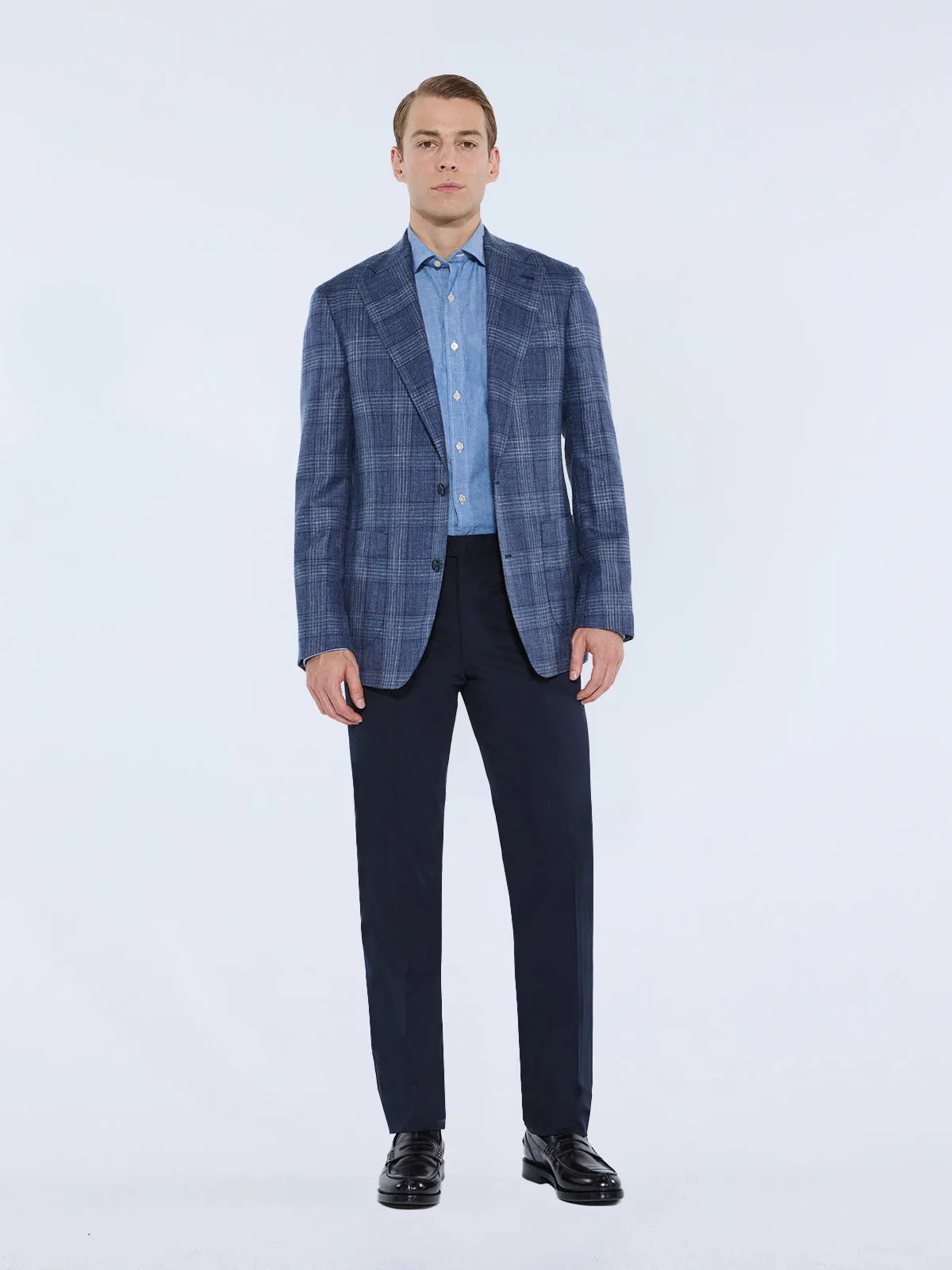 Scala Blazer - Indigo Tonal Overcheck