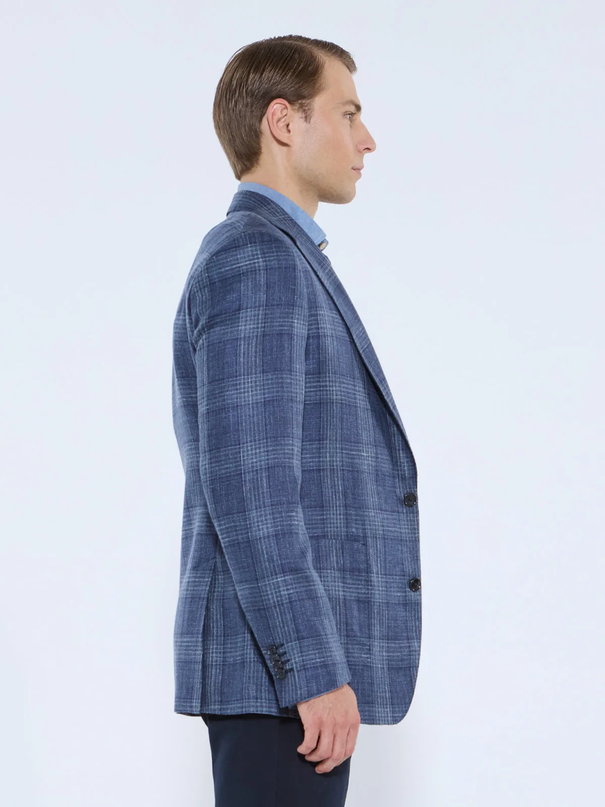 Scala Blazer - Indigo Tonal Overcheck