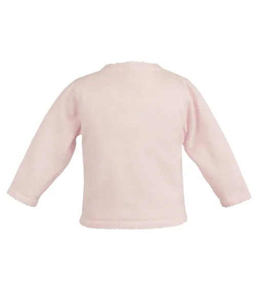 Scalloped Edge Cardigan Sweater - White or Pink