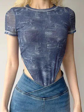 See-Through Slim High Waist Bodysuit