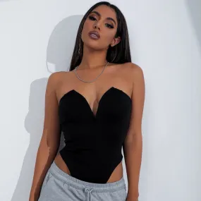 Sexy V Neck Backless Bodysuits
