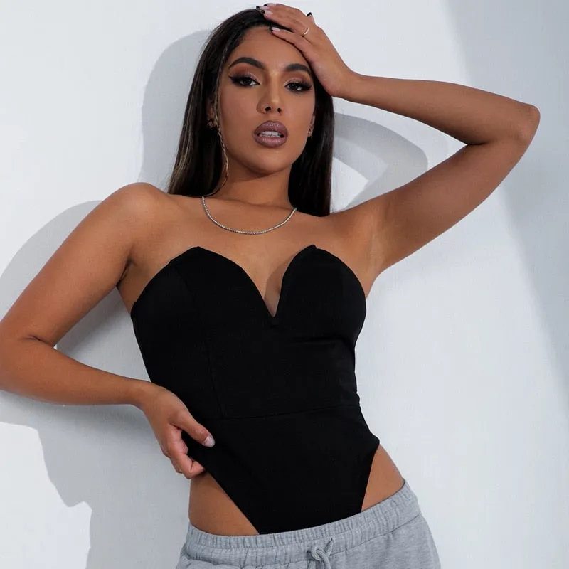 Sexy V Neck Backless Bodysuits