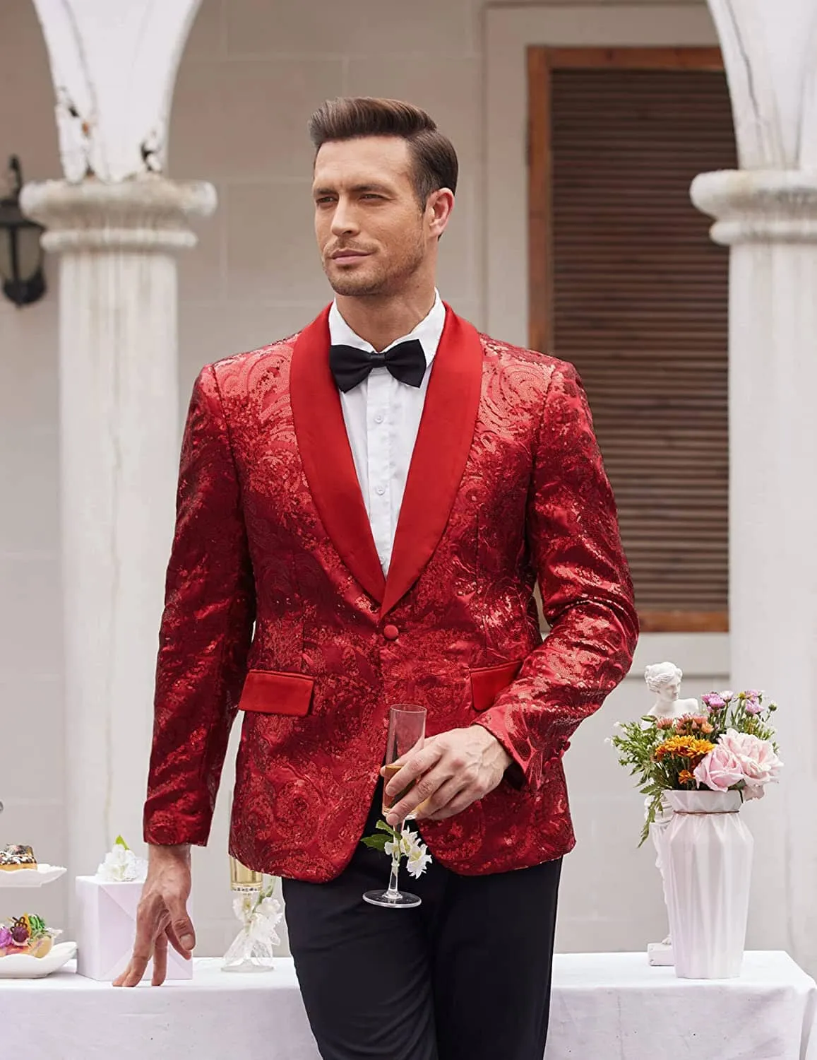 Shiny Sequins Blazer Floral Blazer (US Only)