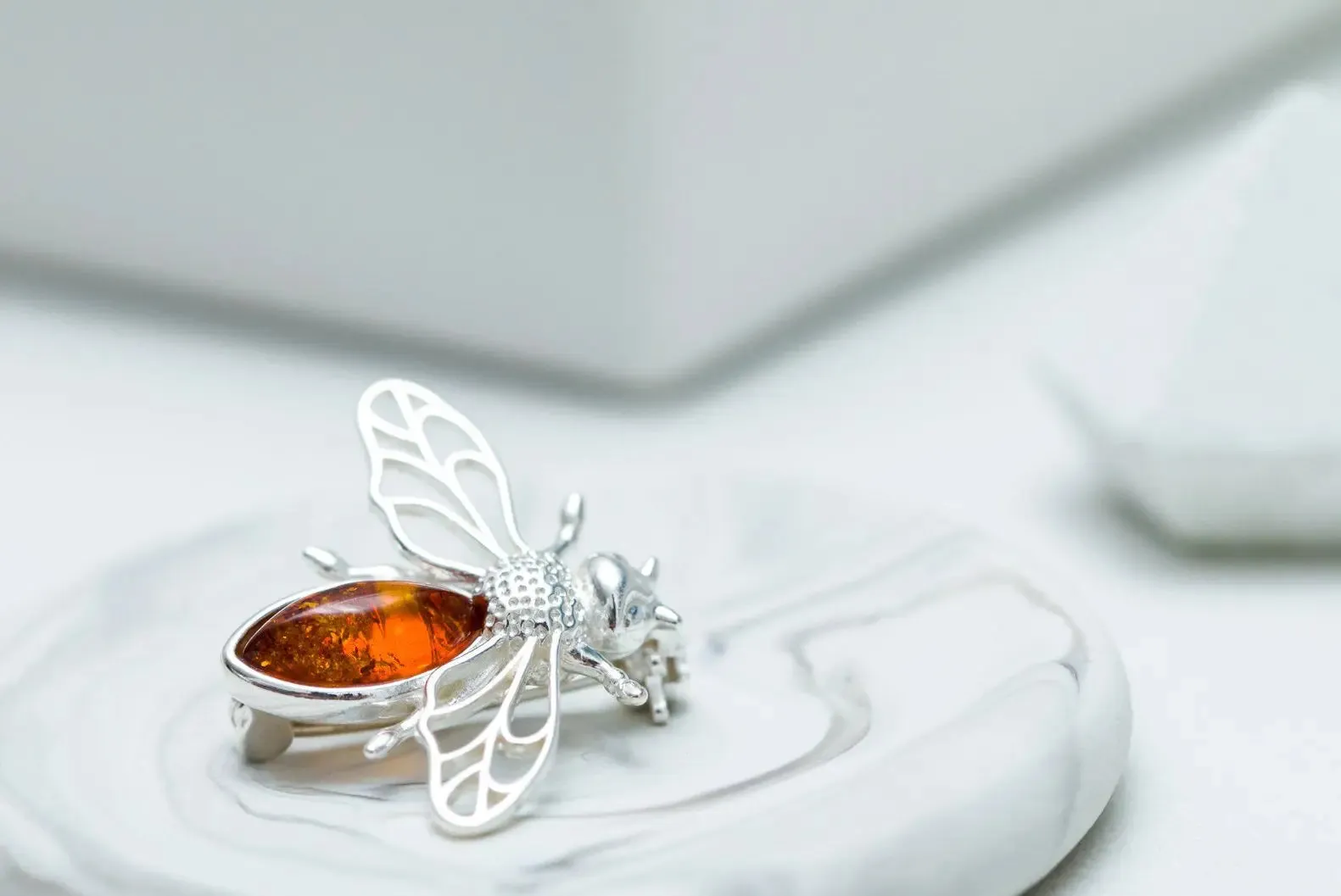 Shop the Exquisite Amber Bee Brooch - Perfect for a Thoughtful and Personalized Gift