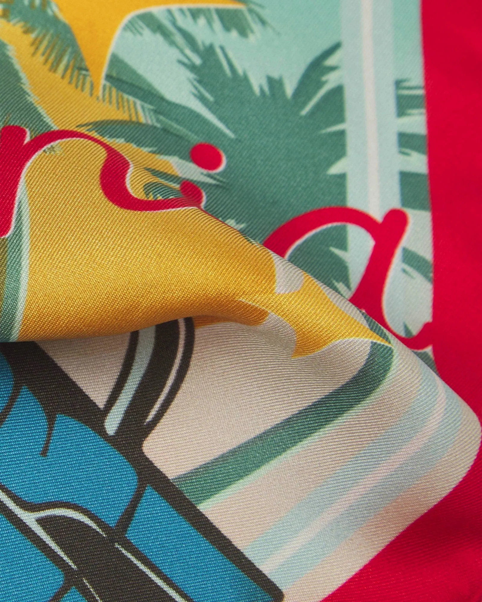Silk 1950's Pocket Square - Sunset Ride Blue
