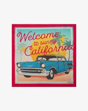 Silk 1950's Pocket Square - Sunset Ride Blue