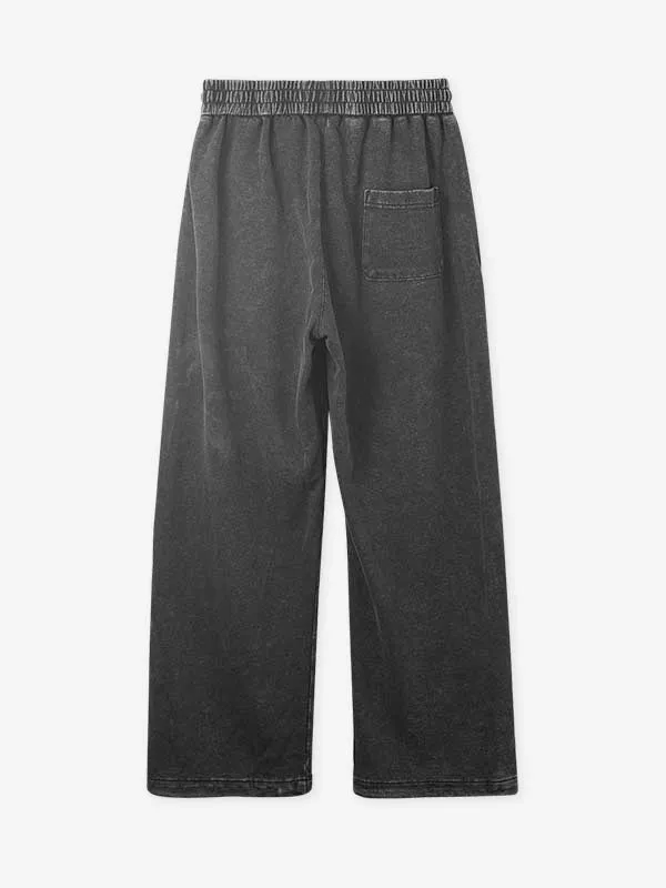 Silver Glittering Galaxy Wash Loose Print Sweatpants