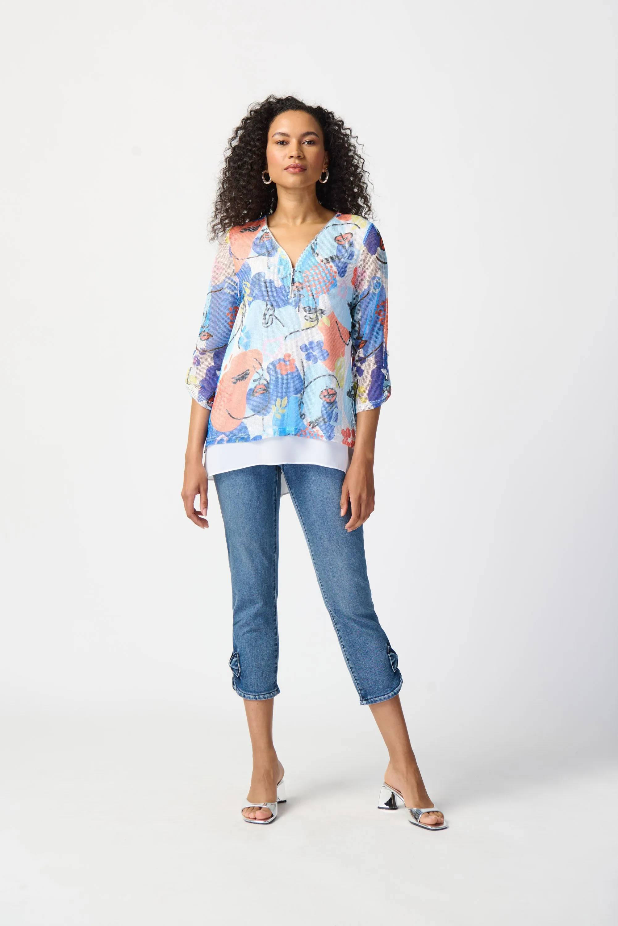 Slim Crop Jeans with Bow Detail