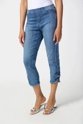 Slim Crop Jeans with Bow Detail