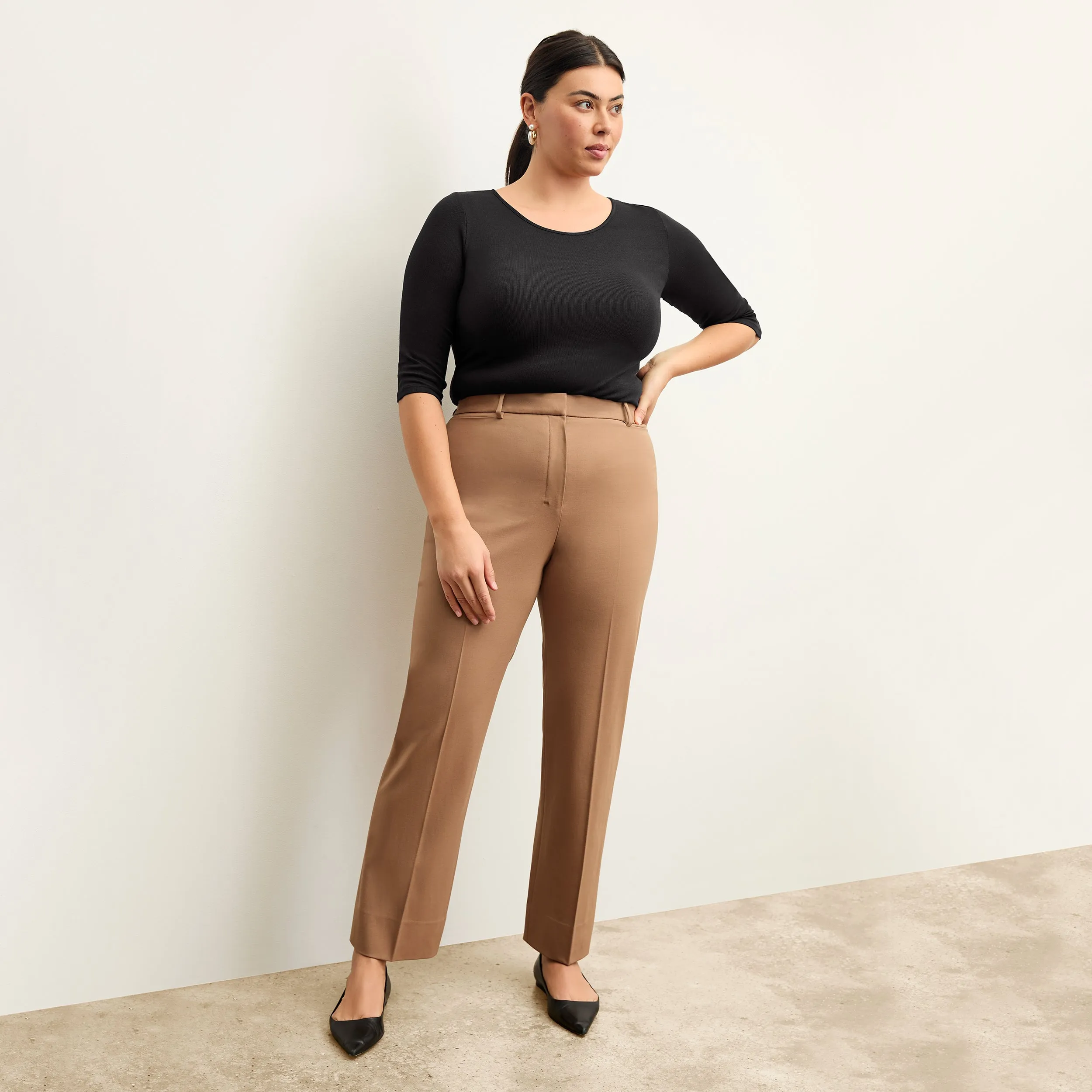 Smith Straight Trouser - Washable Wool Twill :: Camel