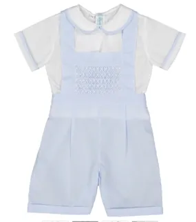 Smocked Bib Overall Set