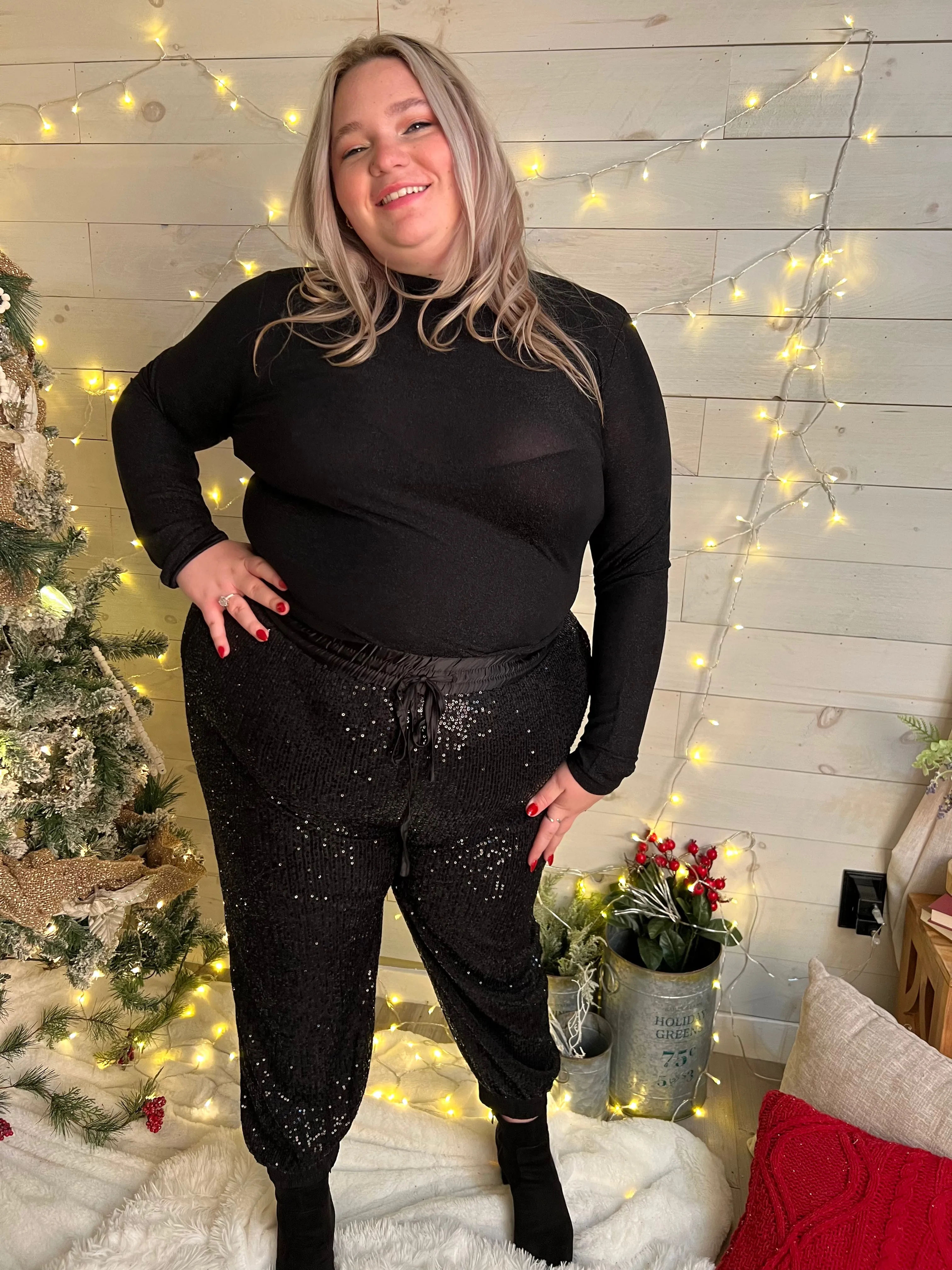 Sparkle Mock Neck Bodysuit