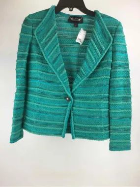 St. John Size 4 Turquoise Knit button front Blazer