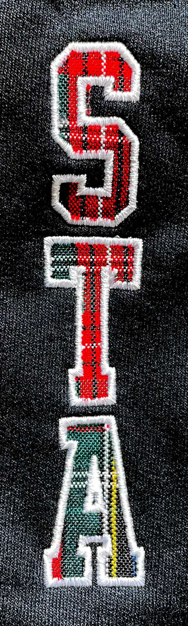 STA Plaid Applique Sweatpants Black