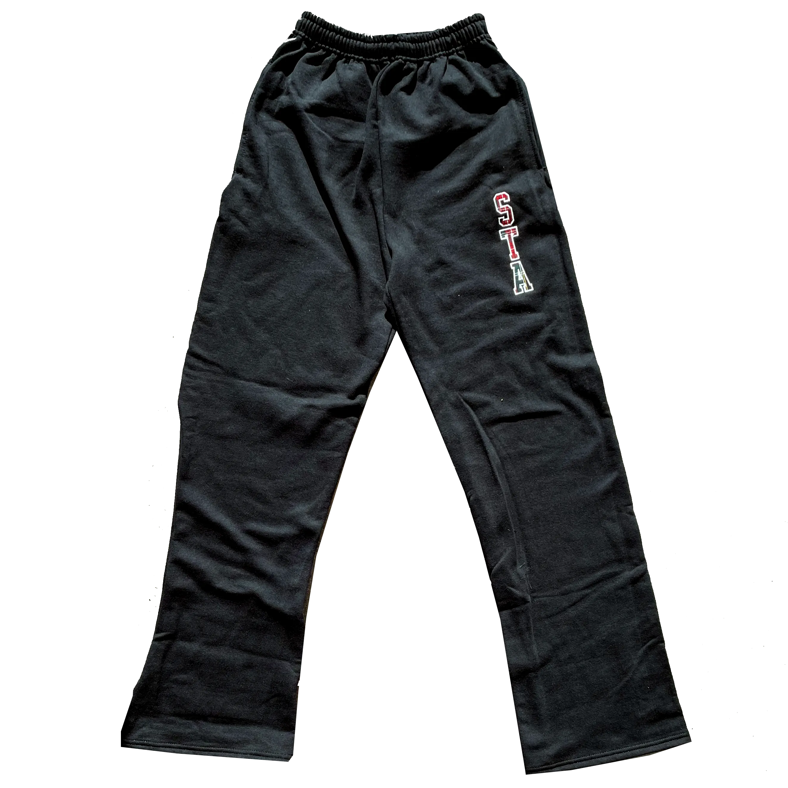 STA Plaid Applique Sweatpants Black