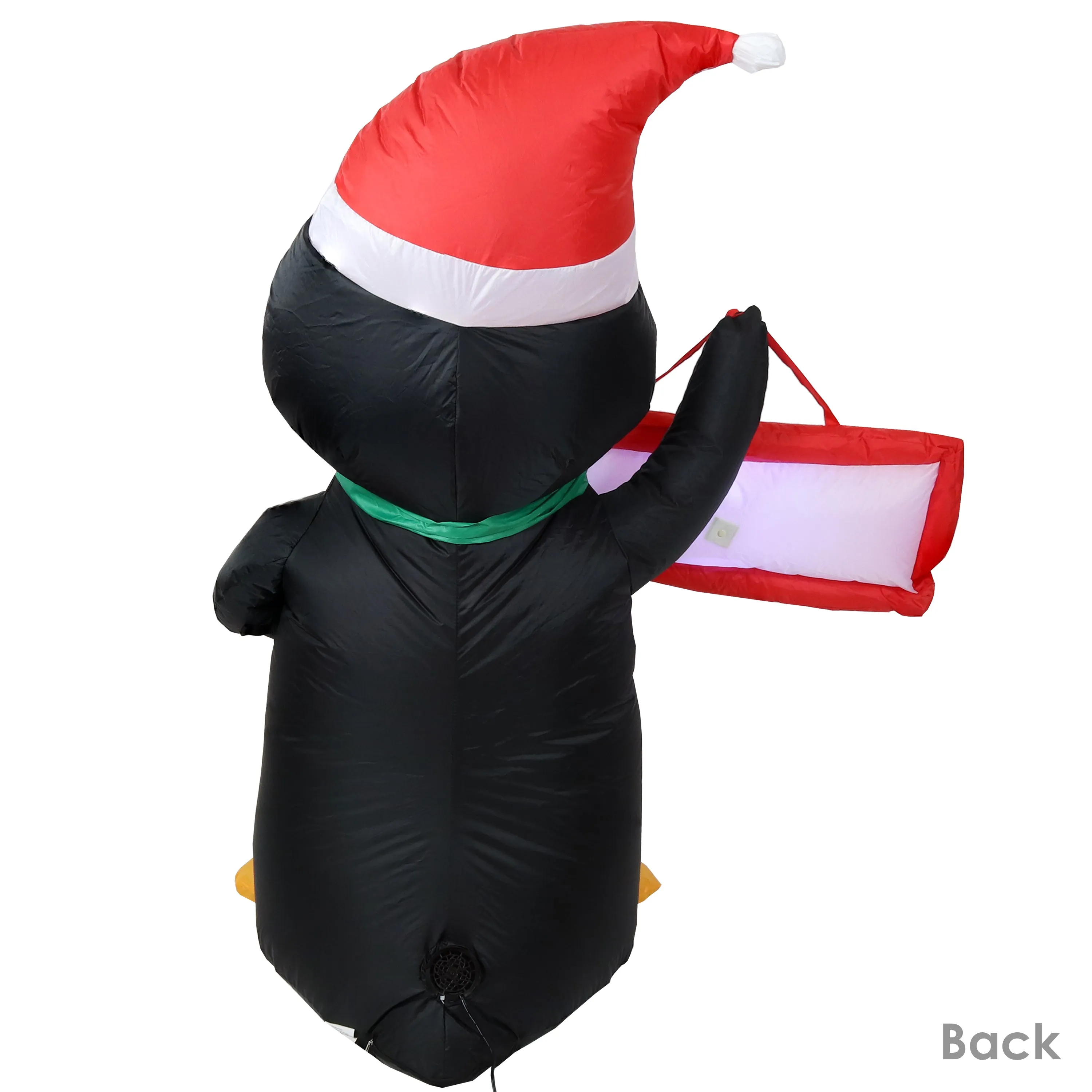 Sunnydaze Inflatable Christmas Decoration - 46.5" Jolly Holiday Penguin