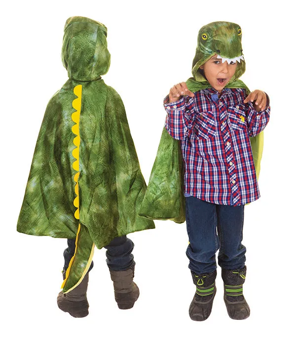 T-Rex Hooded Cape by Great Pretender Size 4-5 Dinosaur toy 3yrs 
