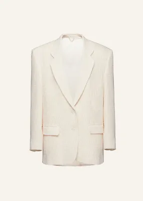 Tailored oversized handwoven blazer in cream
