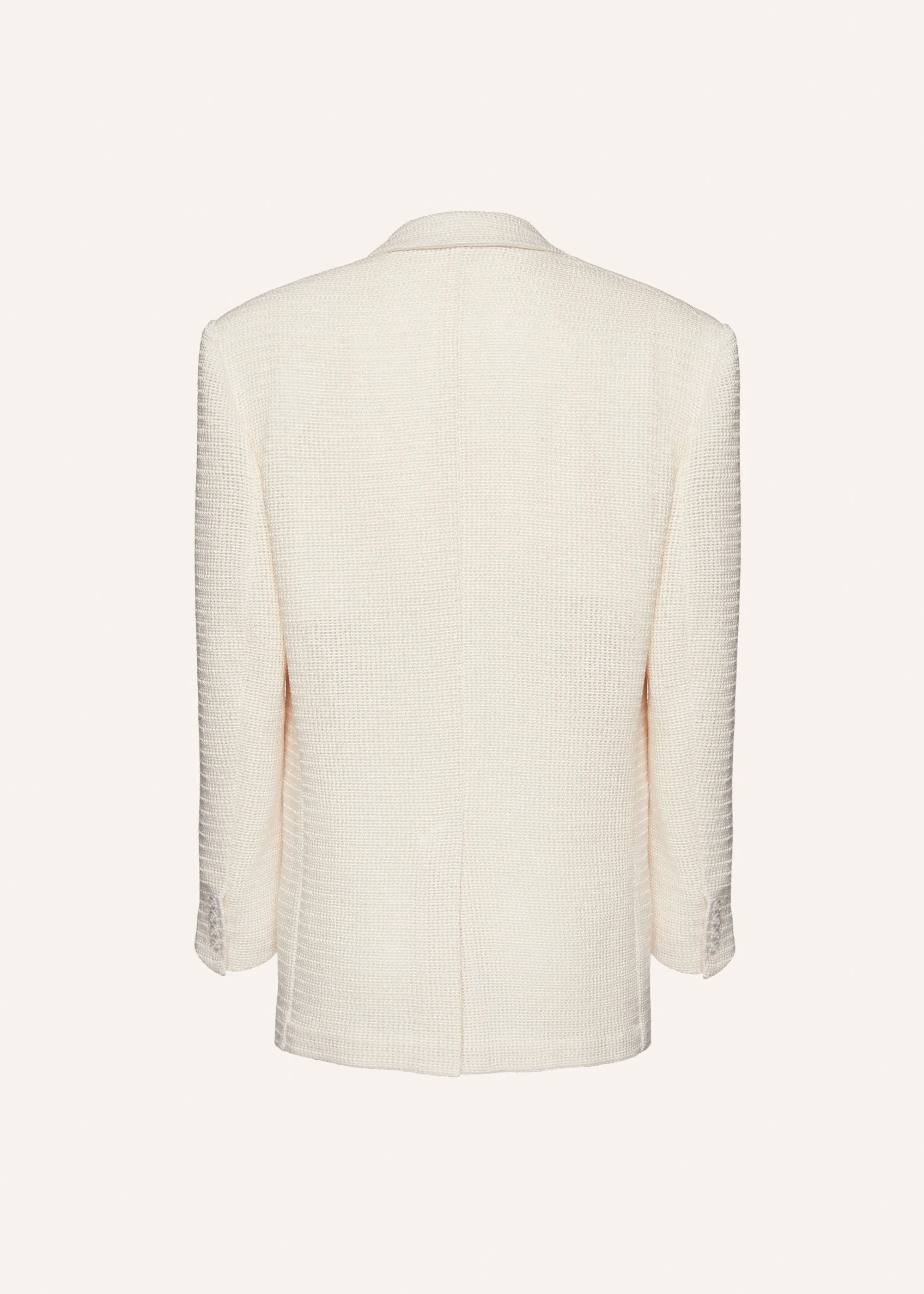 Tailored oversized handwoven blazer in cream