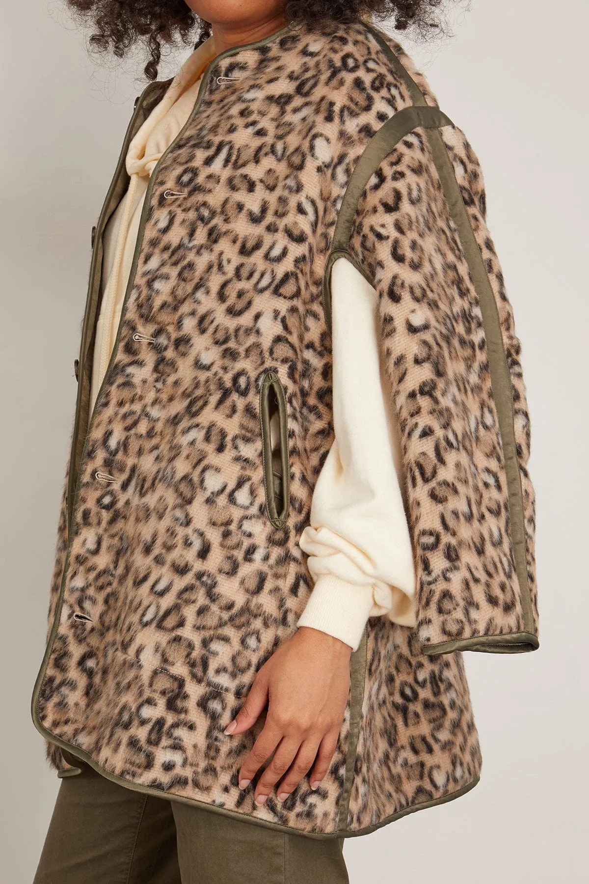 Taped Liner Coat in Wooly Leopard