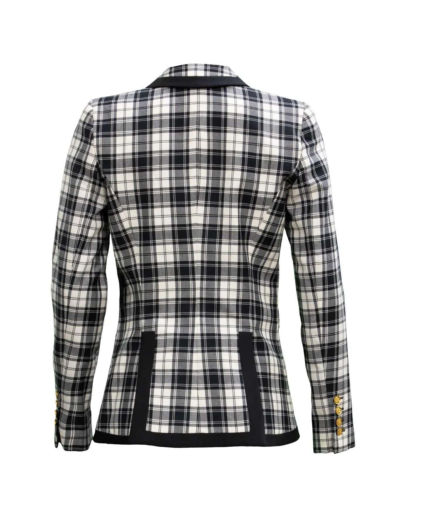 Taped Peaked Lapel Blazer in Black and White
