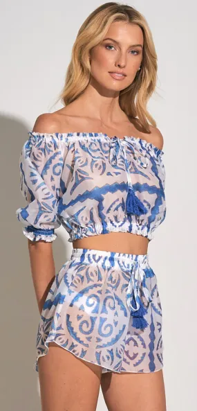 The Jen off the Shoulder Top- Blue