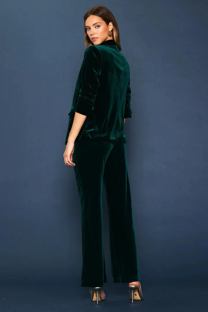The Perfect Velvet Blazer with Ruched Sleeves
