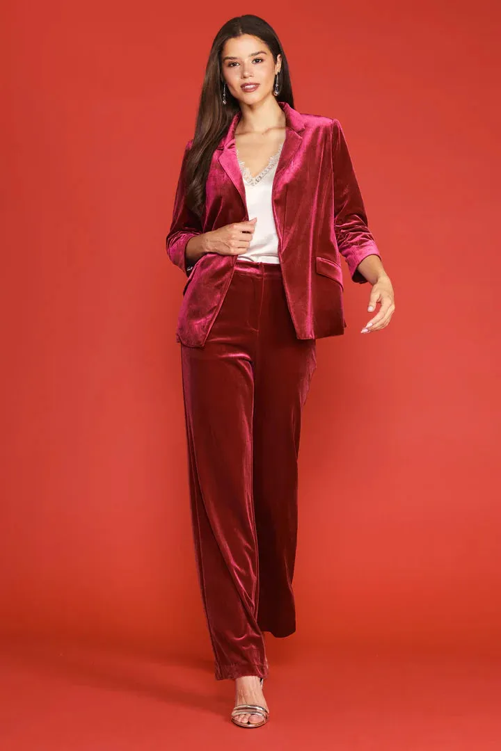The Perfect Velvet Blazer with Ruched Sleeves