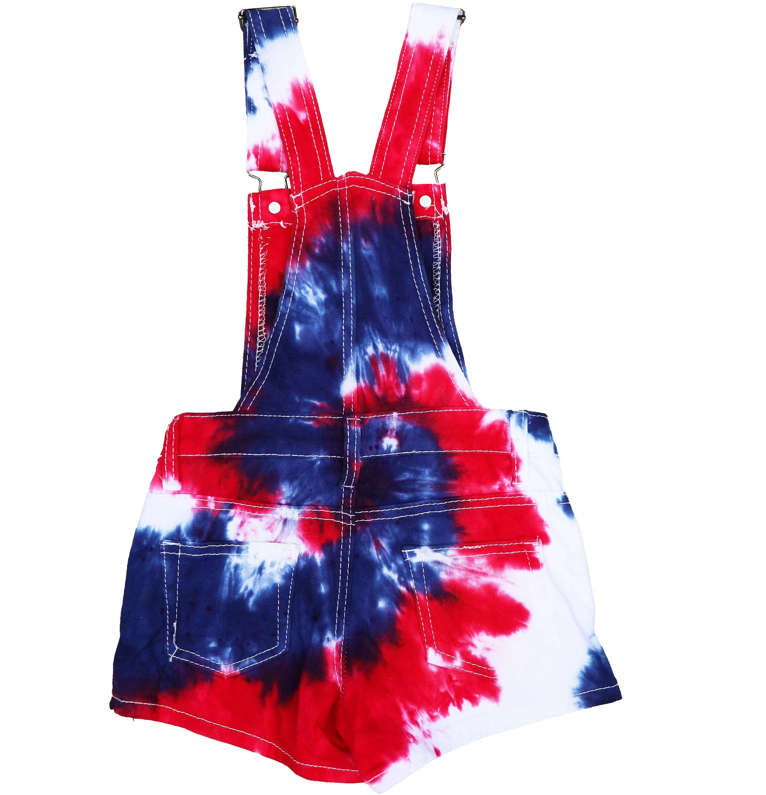 Tie Dye Girl's Overall Shorts