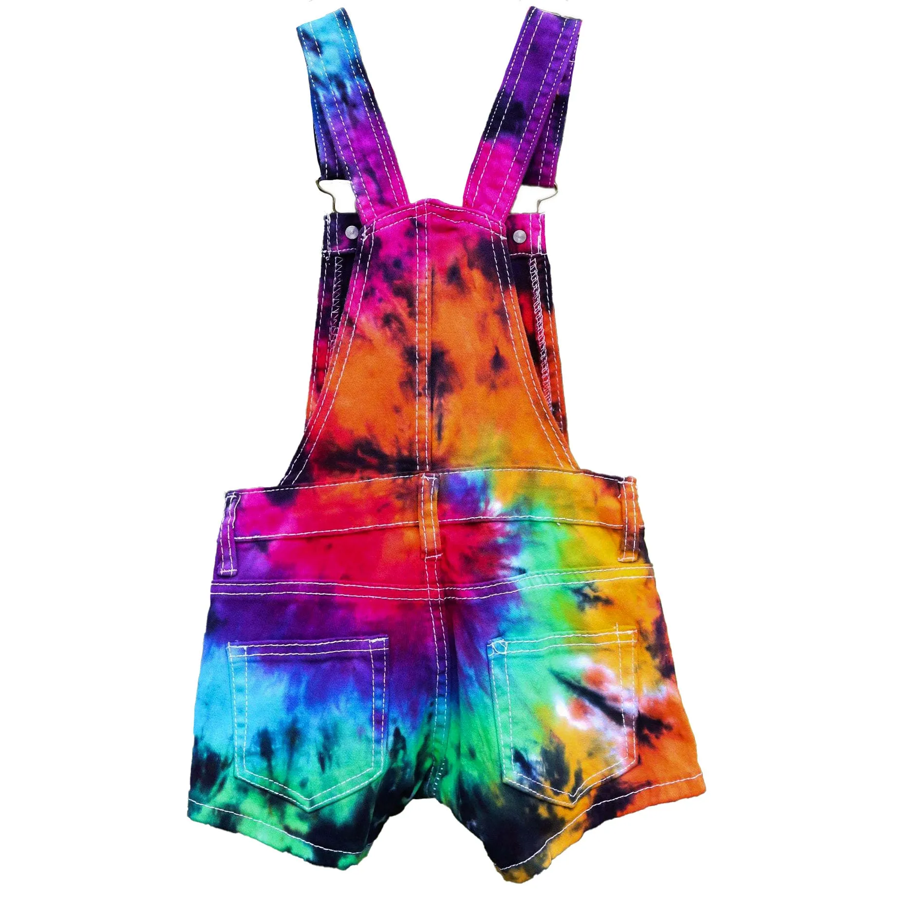 Tie Dye Girl's Overall Shorts