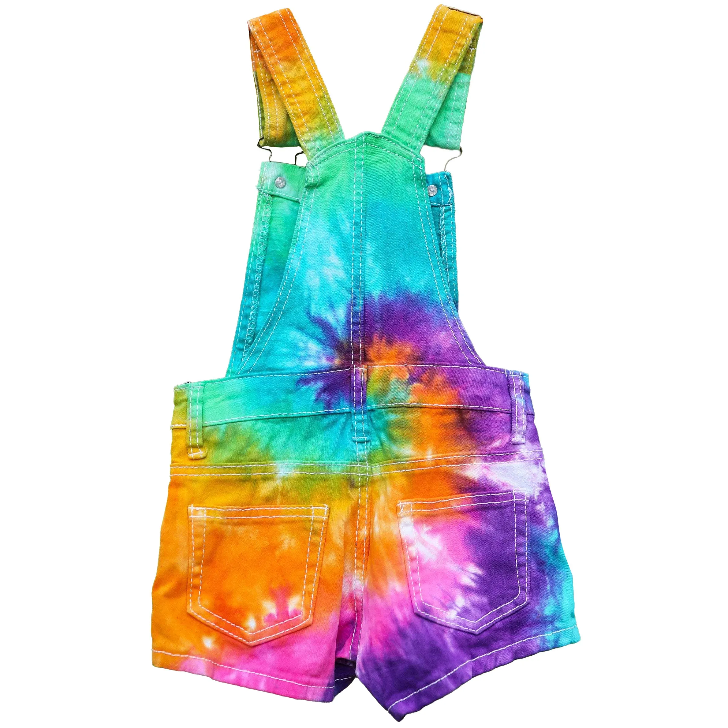 Tie Dye Girl's Overall Shorts