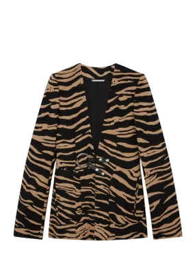 Tiger Jacquard Blazer (Raffia)