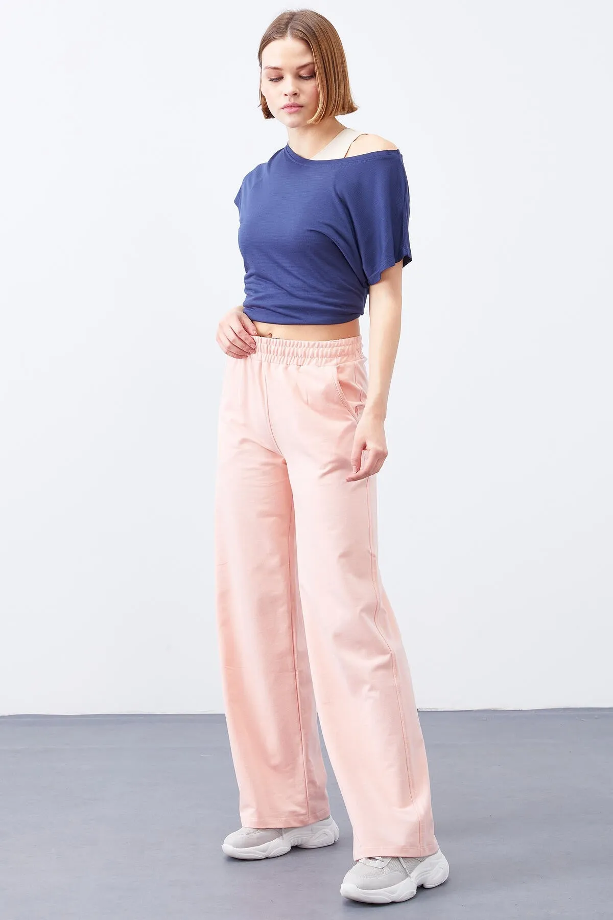TMY Pink High Waist Pocket Comfort Fit Wide Leg Women's Sweatpants - 94567 - Villefranche-sur-Saône