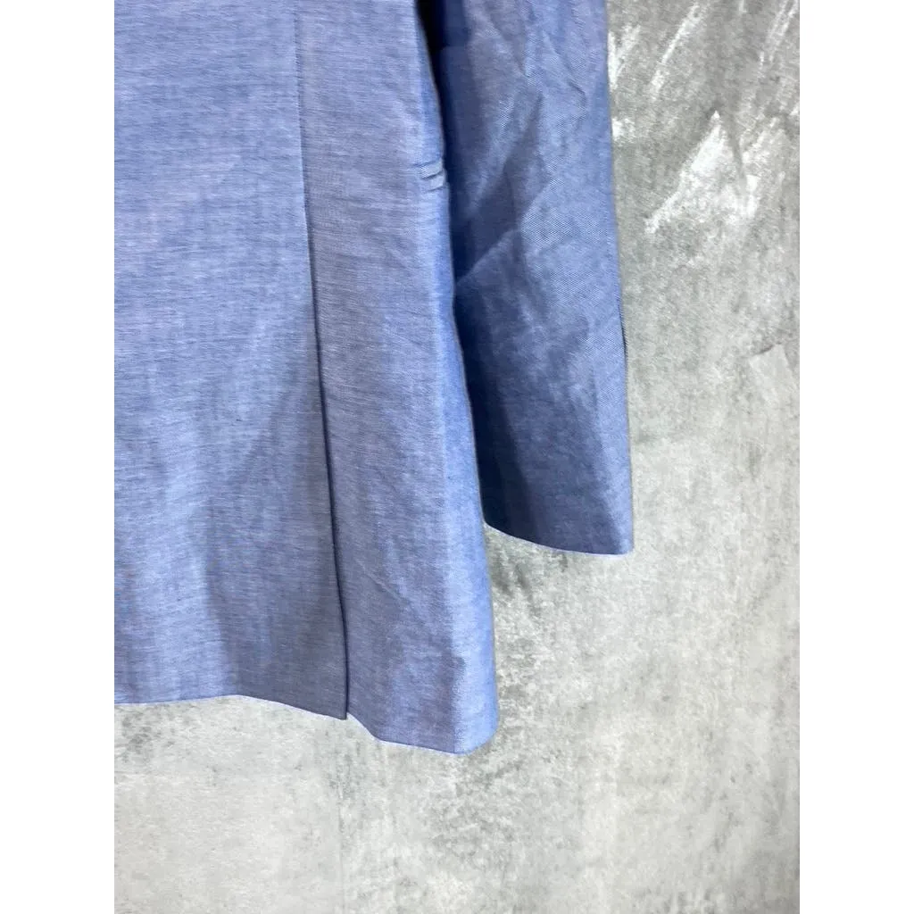 TOMMY HILFIGER Men's Blue Chambray Two-Button Blazer SZ 38R