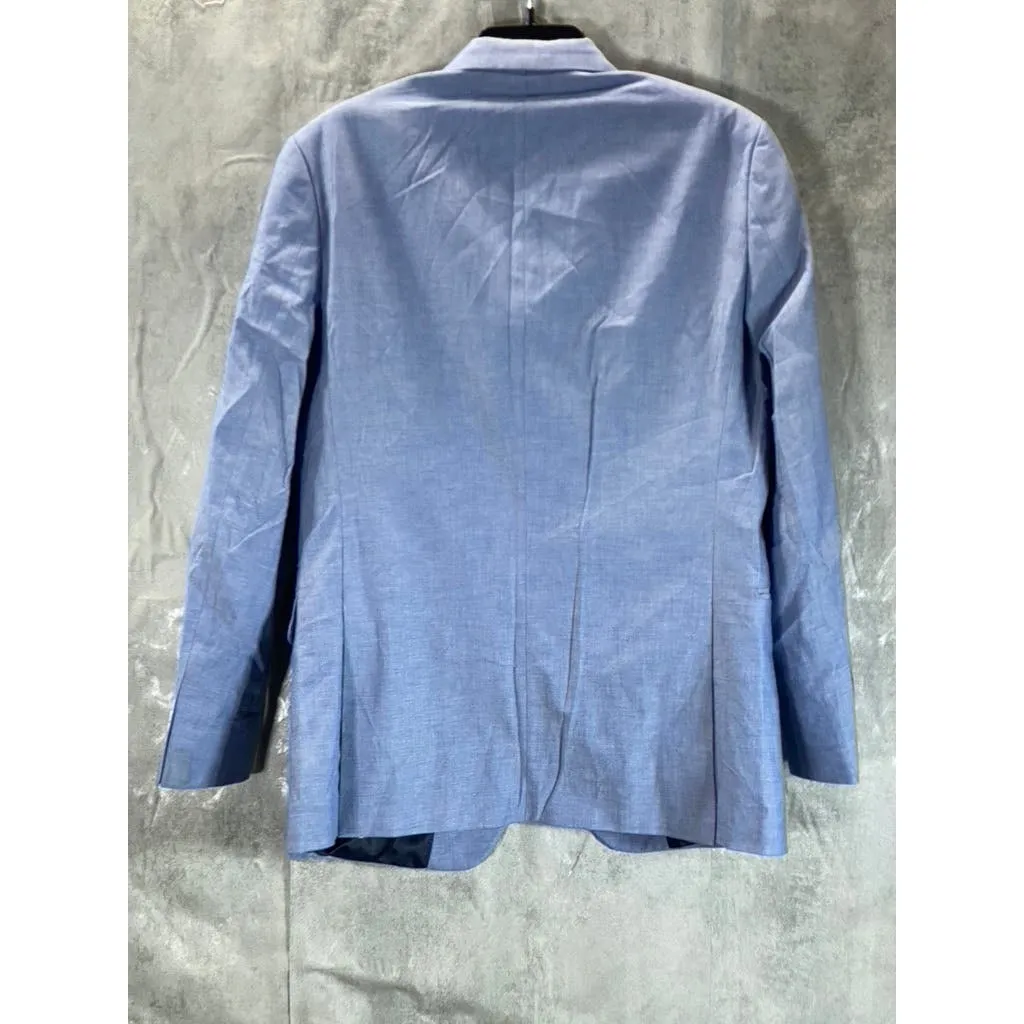 TOMMY HILFIGER Men's Blue Chambray Two-Button Blazer SZ 38R