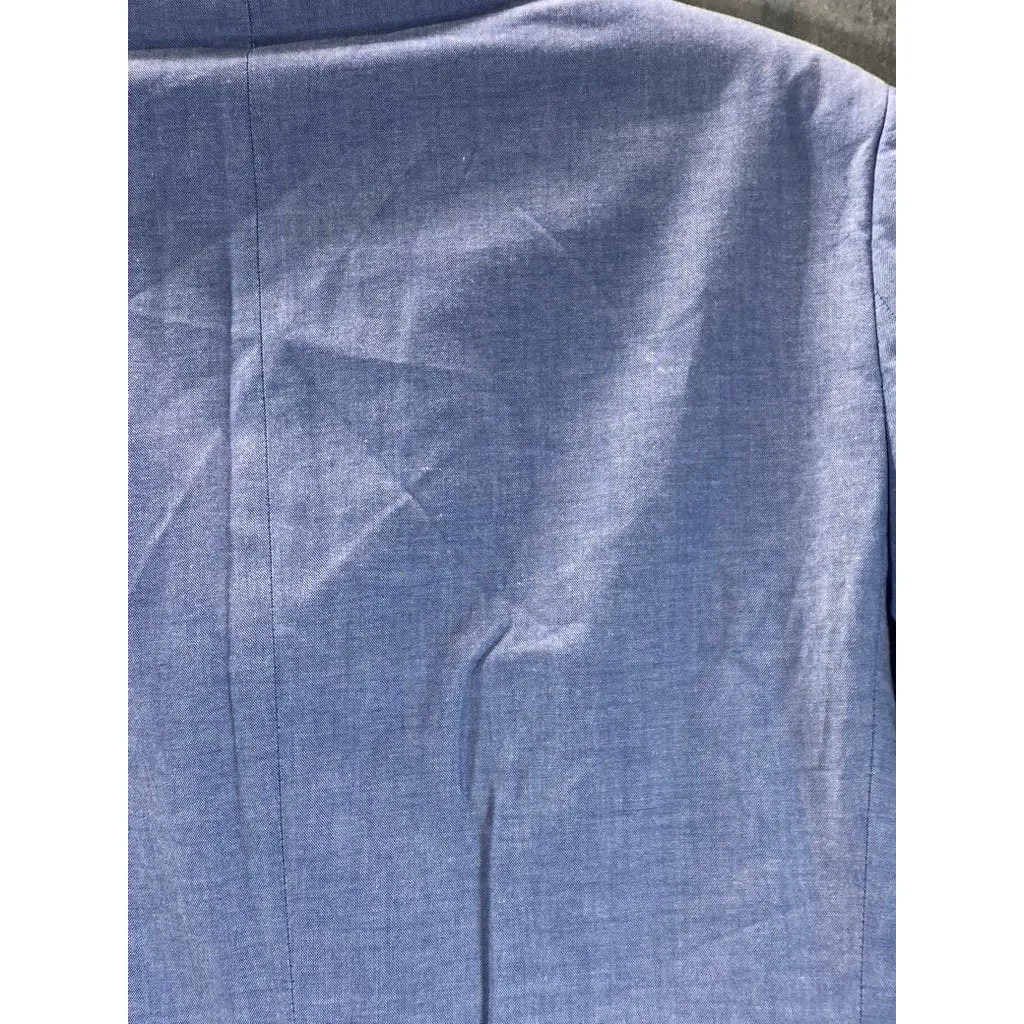 TOMMY HILFIGER Men's Blue Chambray Two-Button Blazer SZ 38R