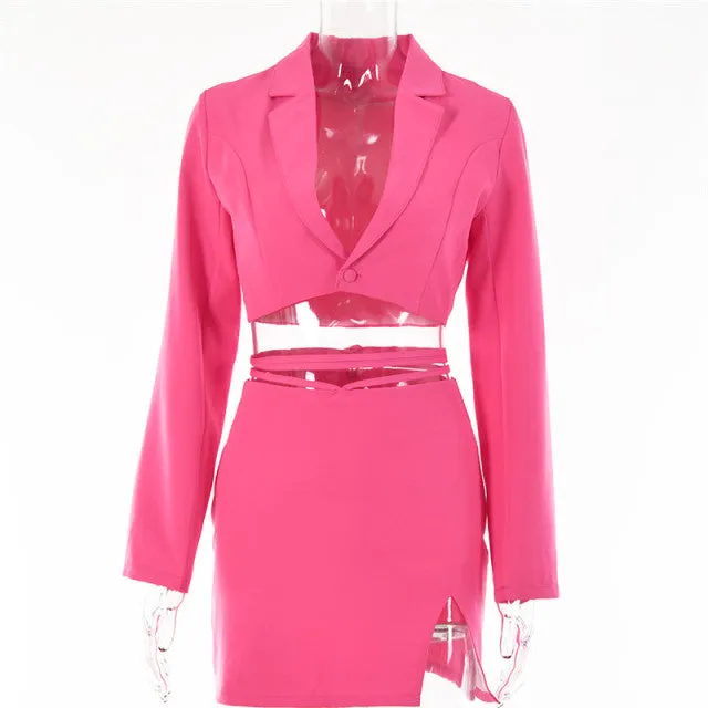 Tory Two Piece Cropped Blazer Matching Set