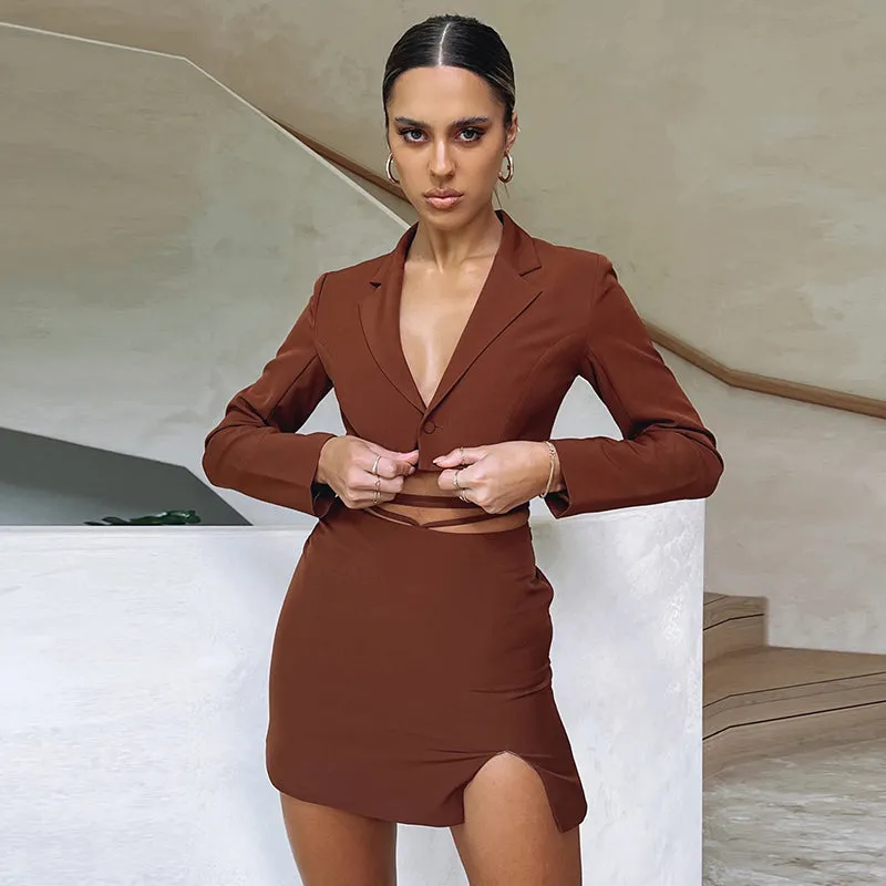 Tory Two Piece Cropped Blazer Matching Set
