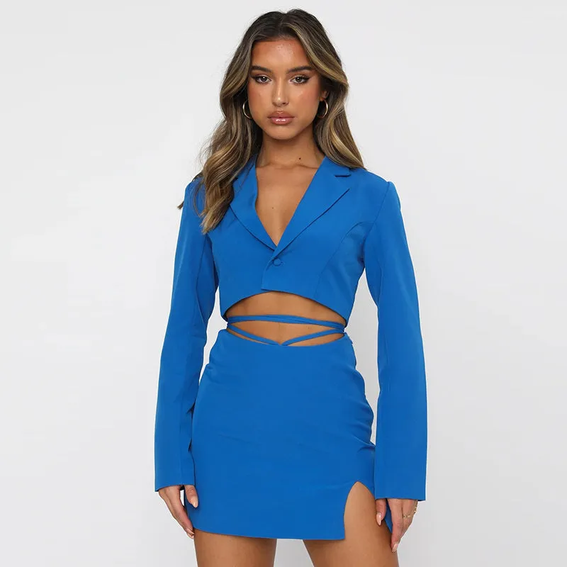 Tory Two Piece Cropped Blazer Matching Set