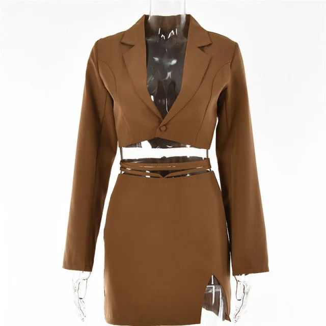 Tory Two Piece Cropped Blazer Matching Set