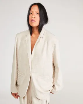 Upcycled Cotton Single-Button Blazer