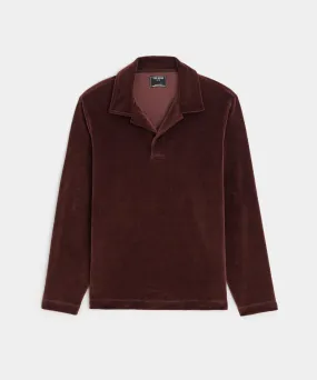 Velour Polo in Cordovan