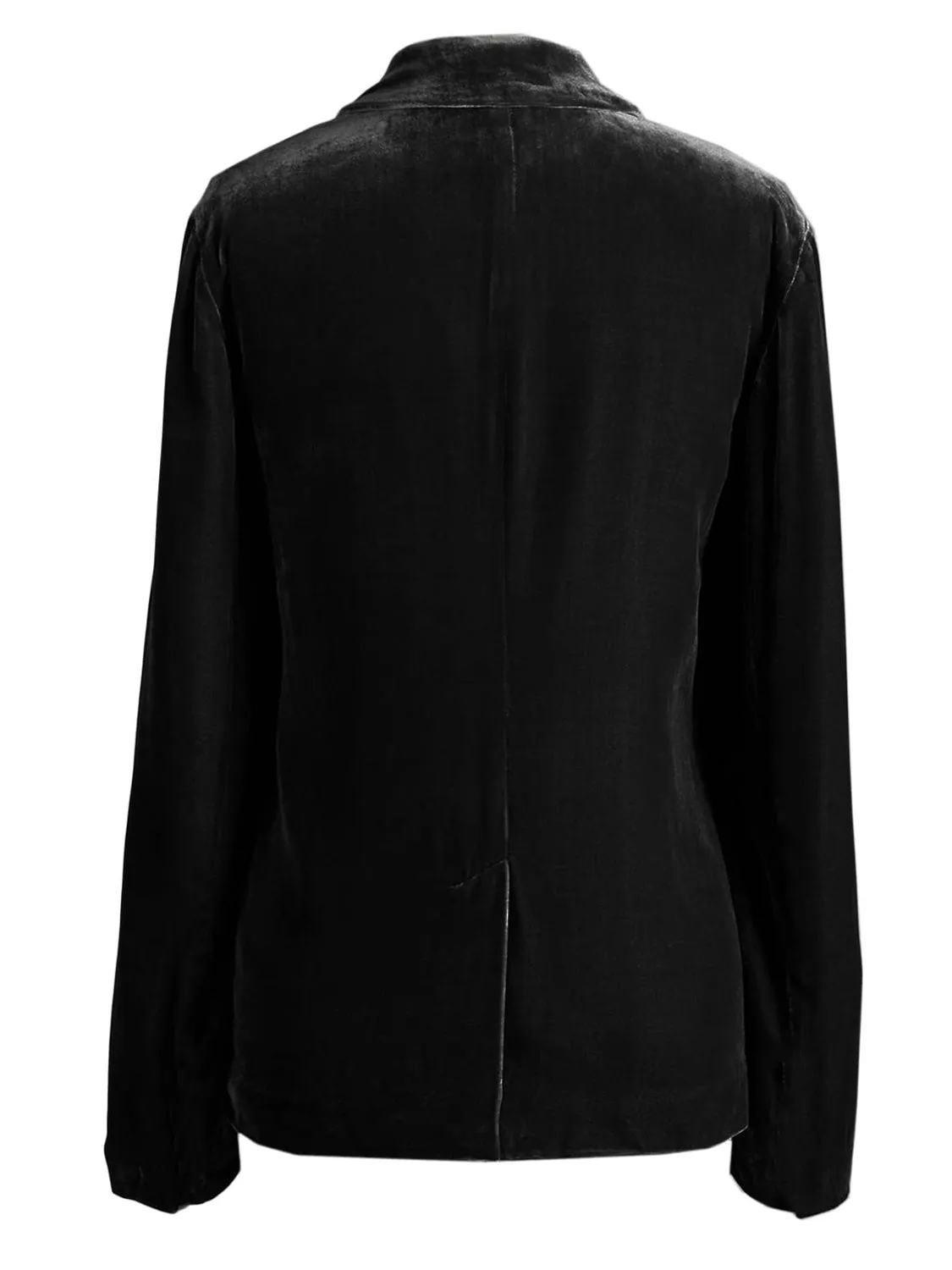 Velvety Pocketed Button Up Lapel Collar Blazer