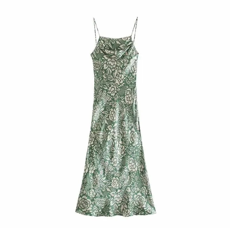 VINTAGE BACKLESS SLEEVELESS STRAP SLIP BEACH DRESS