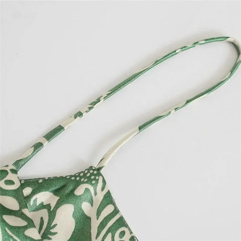 VINTAGE BACKLESS SLEEVELESS STRAP SLIP BEACH DRESS