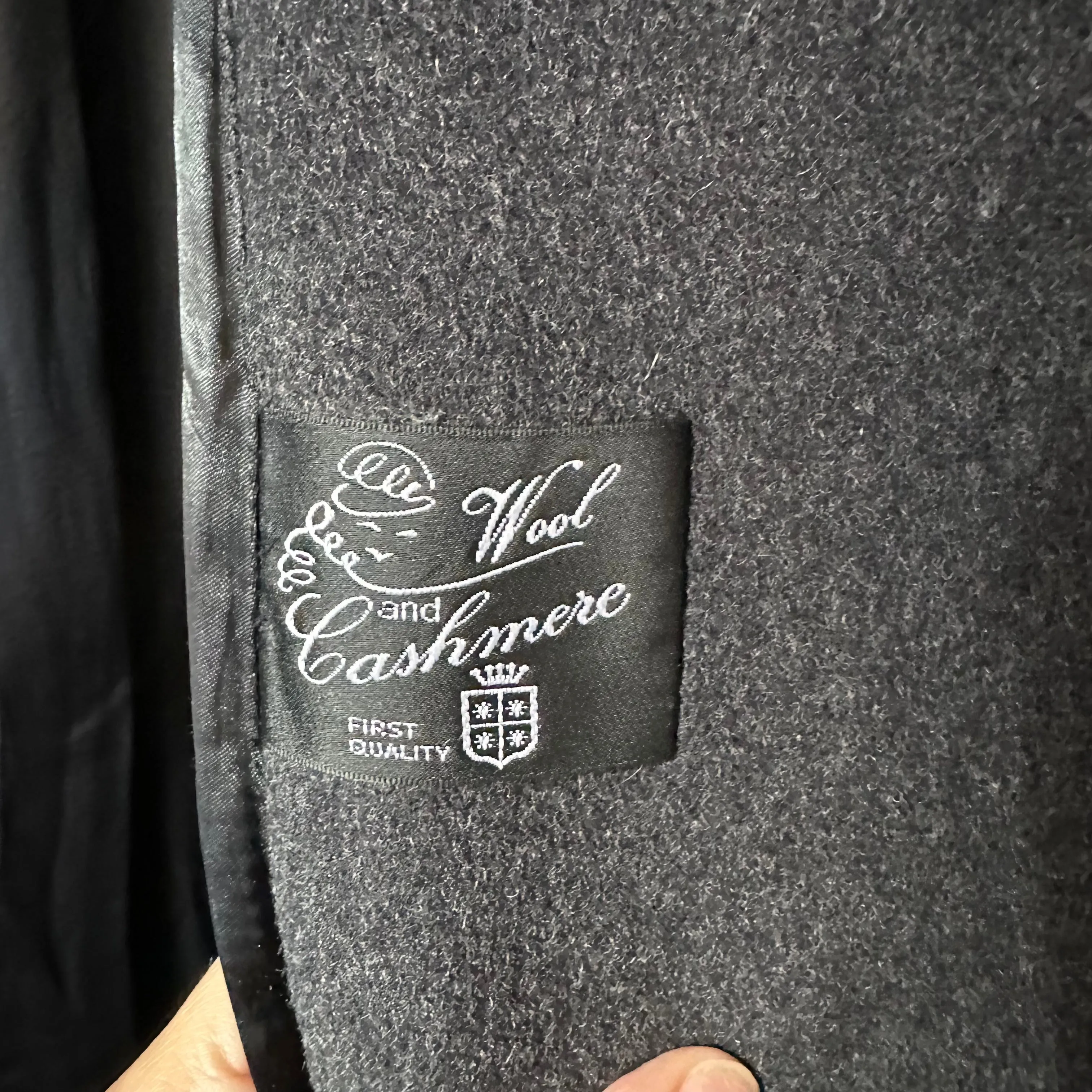 Vintage GreyMelange Wool Coat - size L-XL